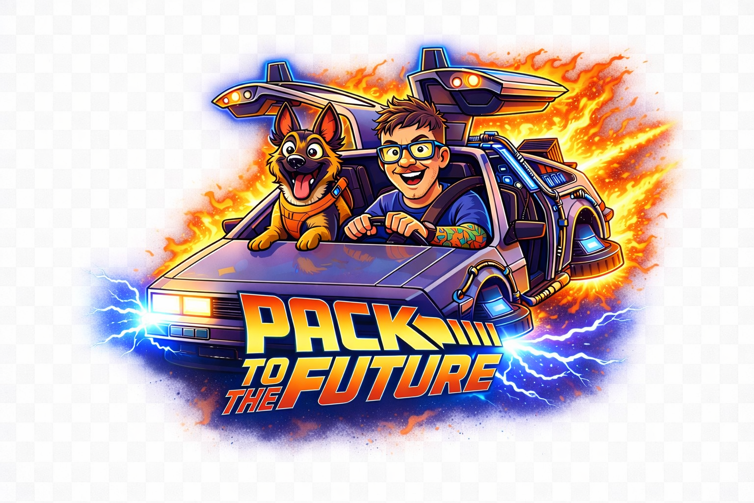 Pack to the Future hero illustration